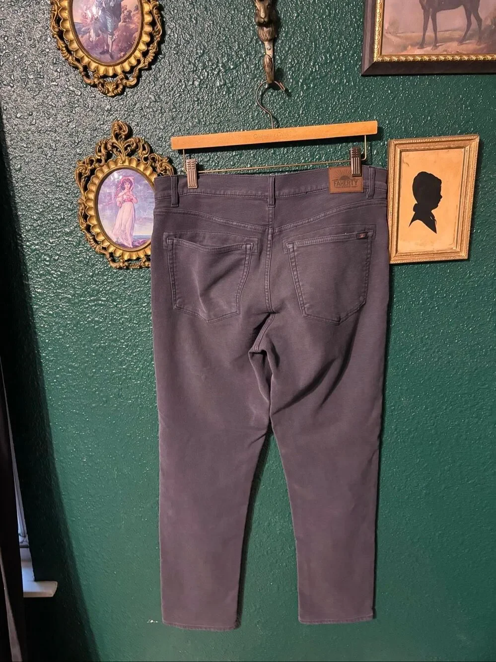Faherty Mens Pants Size 32x28 Stretch Terry 5 Pocket Golf Cotton Blend Navy Blue